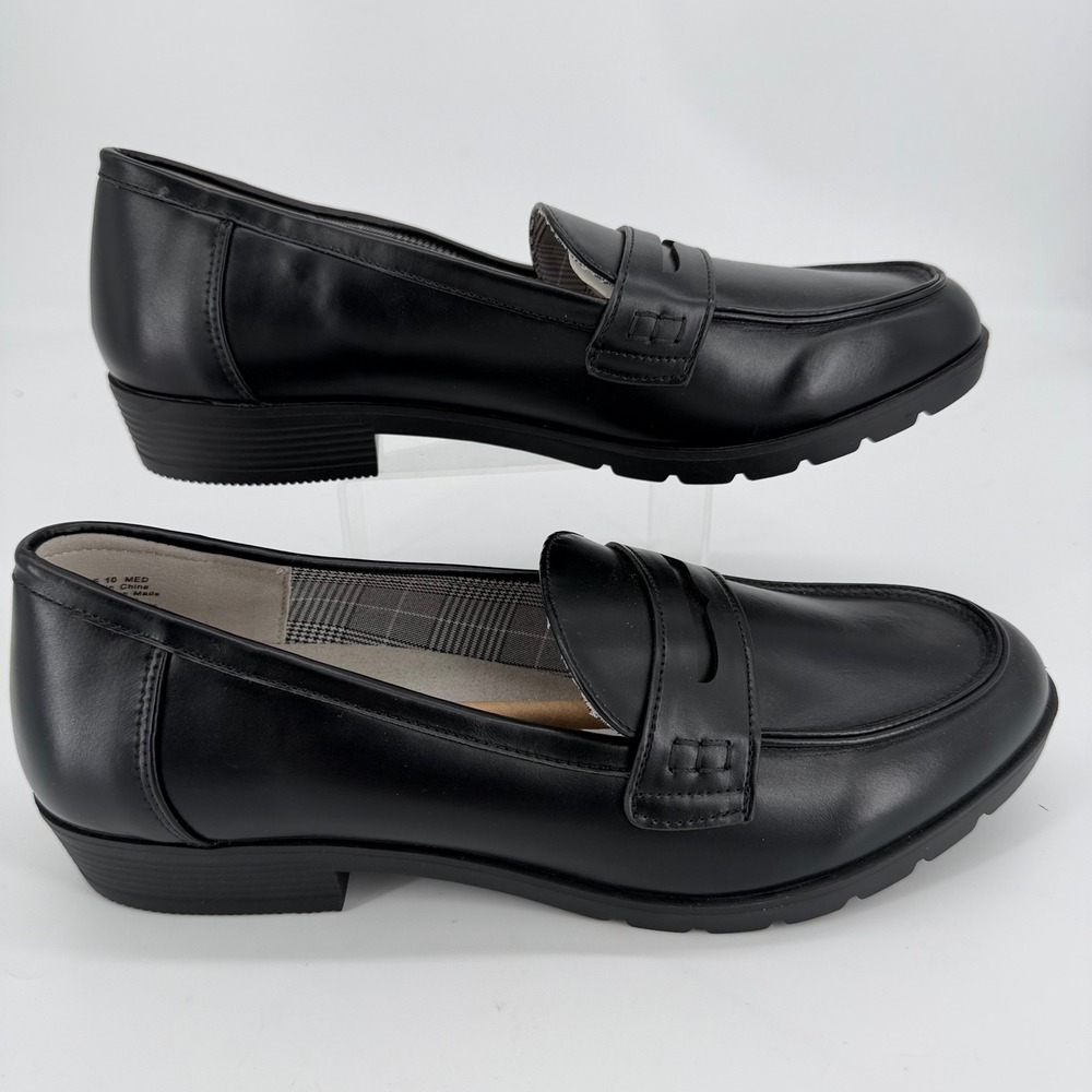 Croft & Barrow Nicolie Black Penny Loafers Womens 10 Med Slip On Shoes 233013